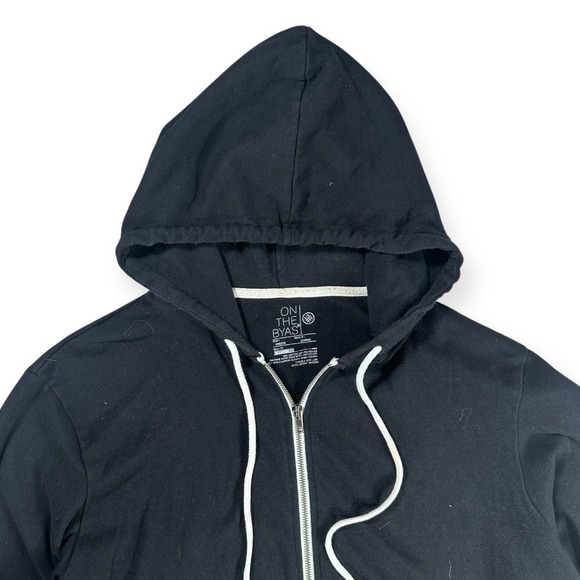on the byas Other - On The Byas Mens XL Full Zip Hoodie Black Cotton Blend RN 090233